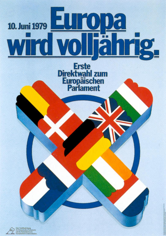 German poster for the first direct elections to the European Parliament