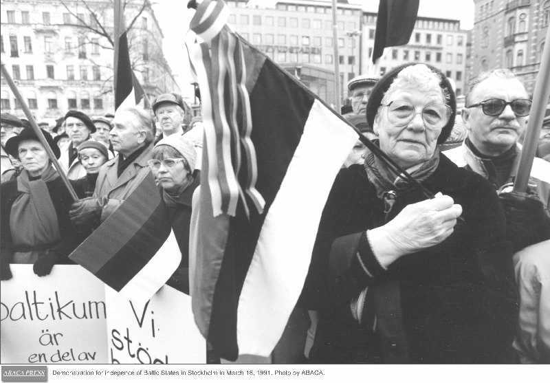 Demonstration for the independence of the Baltic States (Stockholm, 18 March 1991)