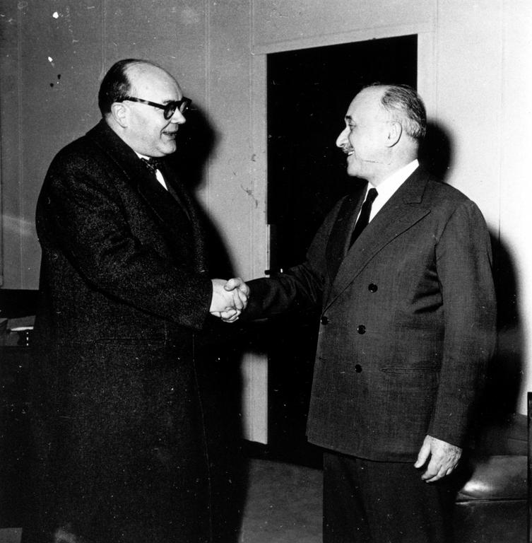 Paul-Henri Spaak et Jean Monnet (Strasbourg, janvier 1953)