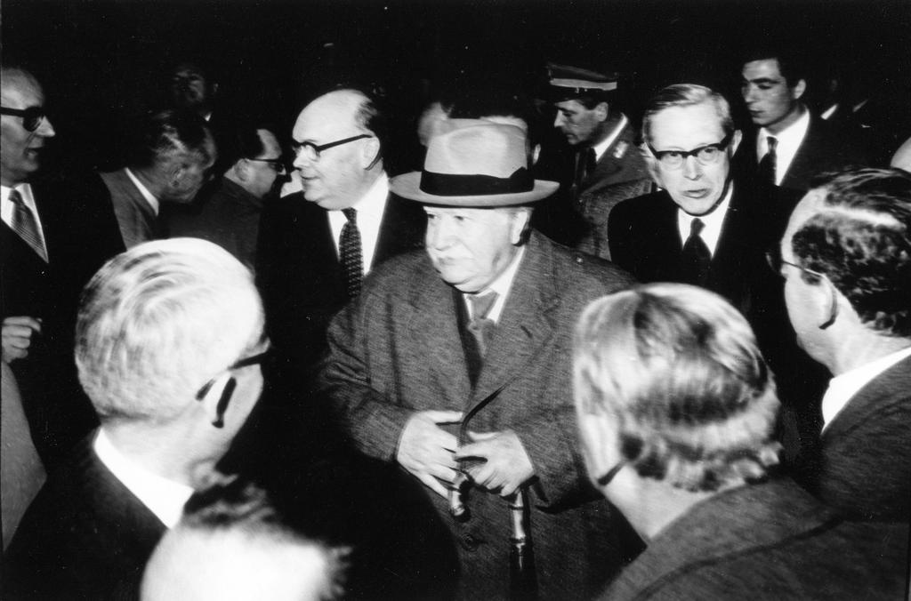 Arrivée de Joseph Bech et de Paul-Henri Spaak au Capitole (Rome, 25 mars 1957)