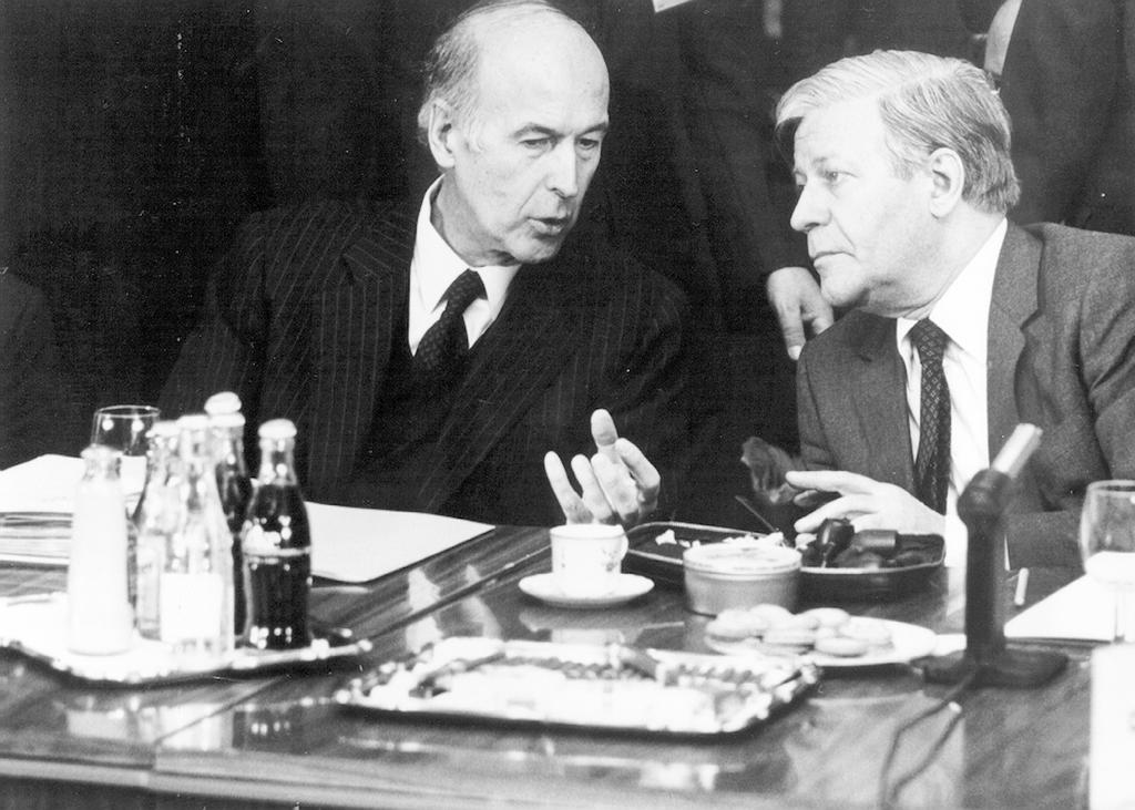 Valéry Giscard d'Estaing et Helmut Schmidt (Copenhague, 7 et 8 avril 1978)