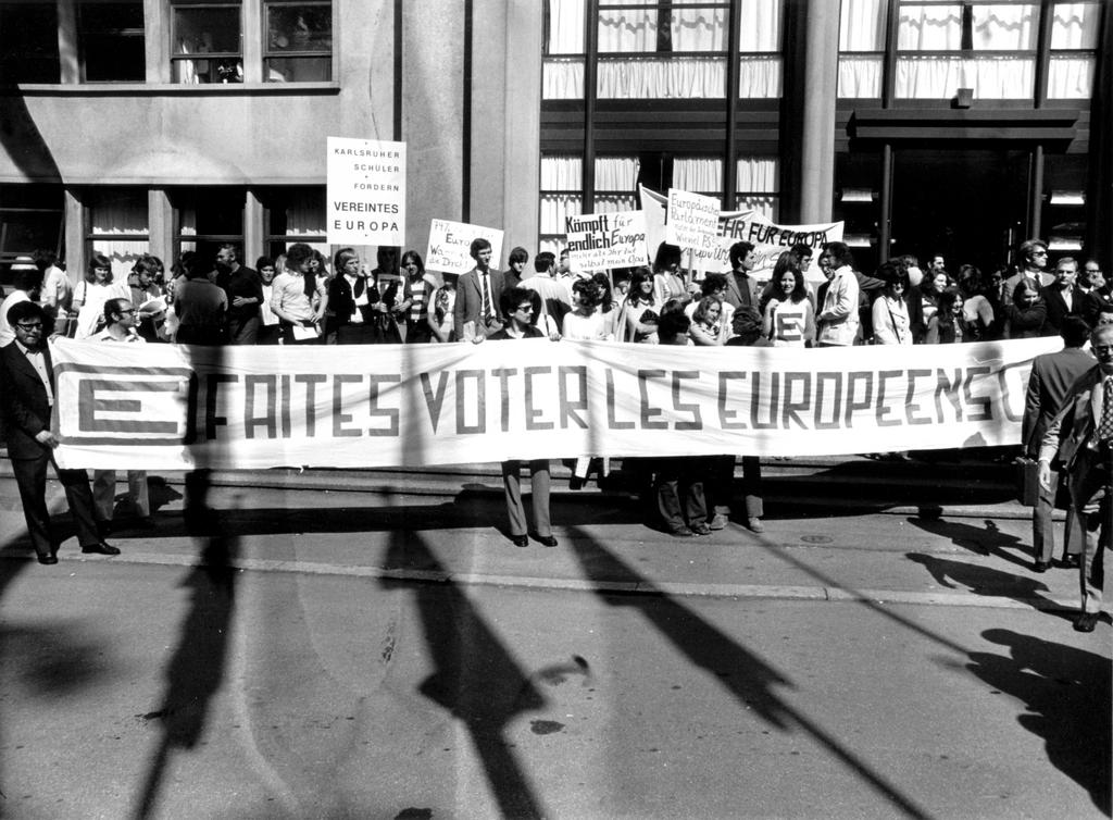 Demonstration for European elections by universal suffrage (Strasbourg, 1972)