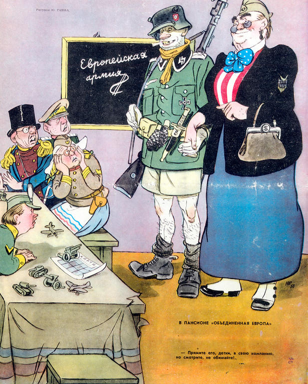 Cartoon by Ganf on the EDC (30 November 1953)