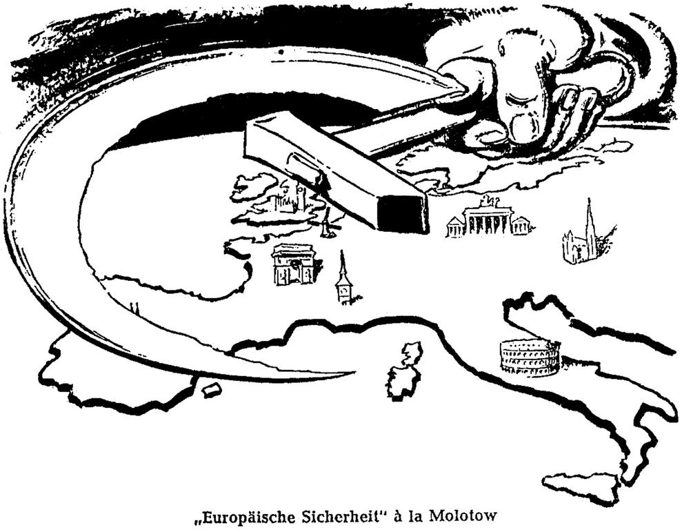 Cartoon from <i>Wiener Kurier</i> on the USSR's international policy (13 February 1955)