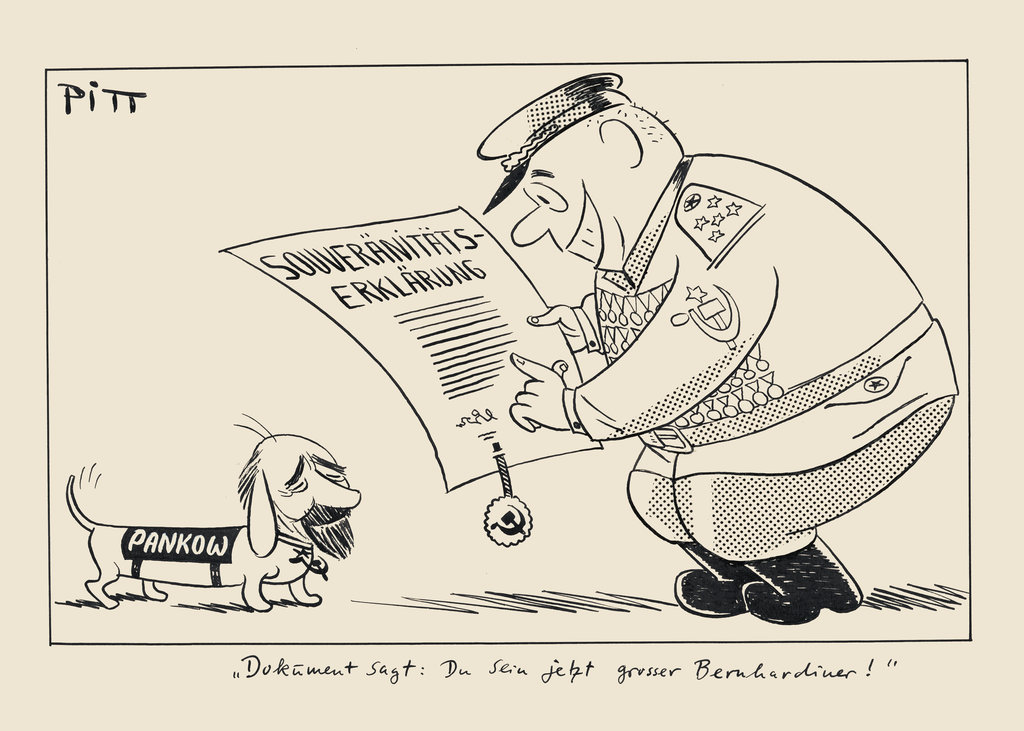 Caricature de Pielert sur la souveraineté de la RDA (1955)