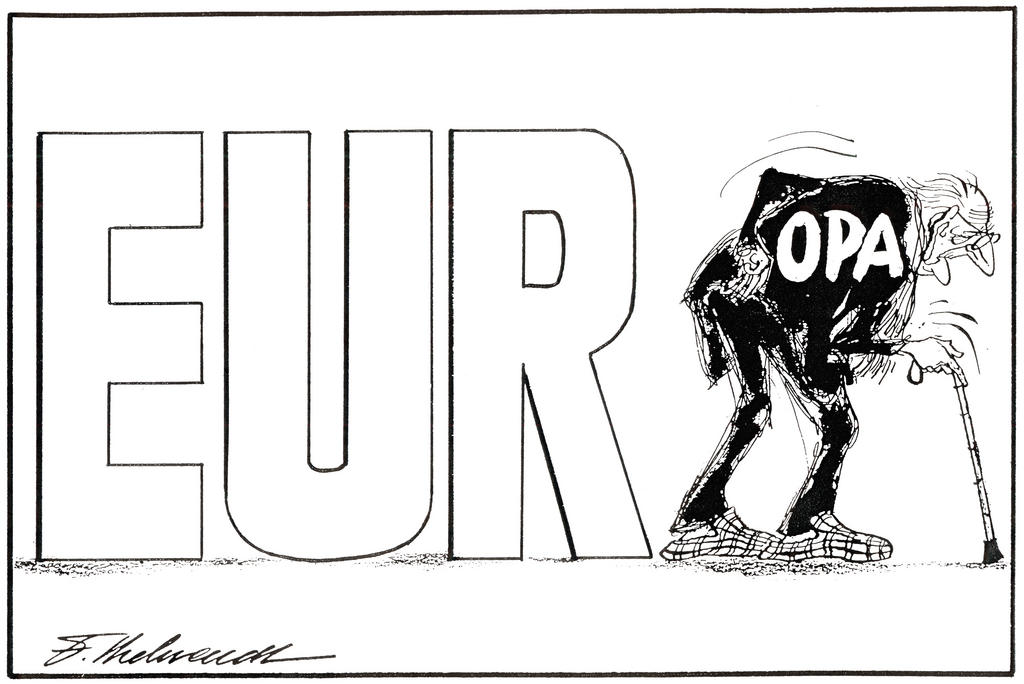 Cartoon by Behrendt on the elections by universal suffrage of the European Parliament (1979)