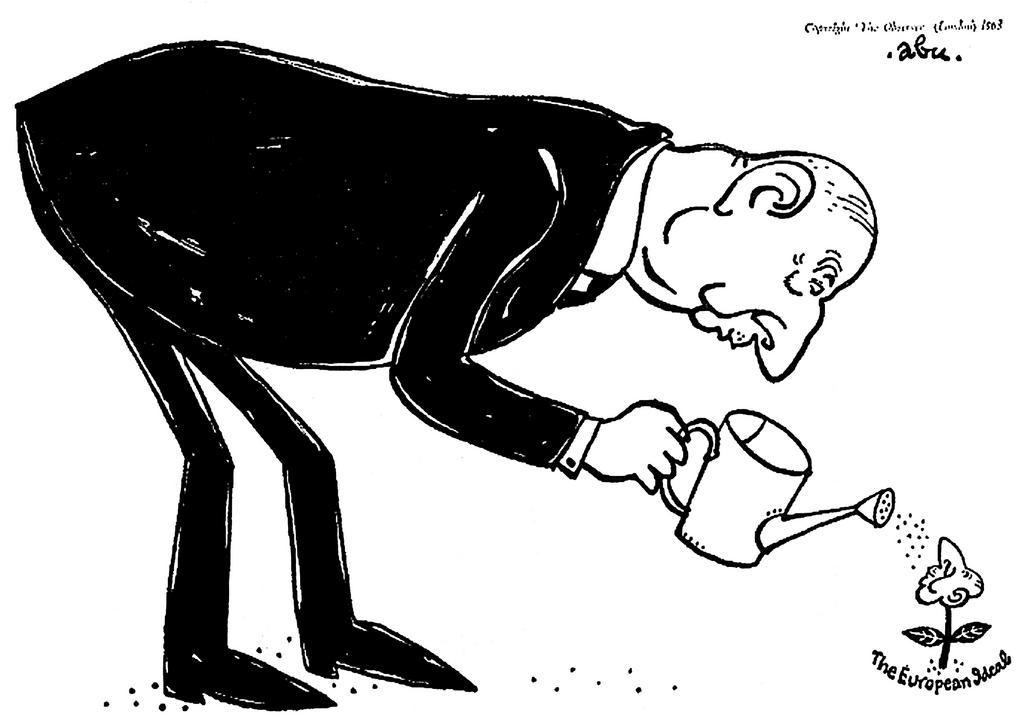 Karikatuur van de Gaulle en het Europese ideaal, door Abu (20 januari 1963)