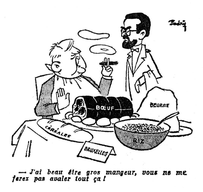 Cartoon by Padry on the FRG and the CAP (20 December 1963)