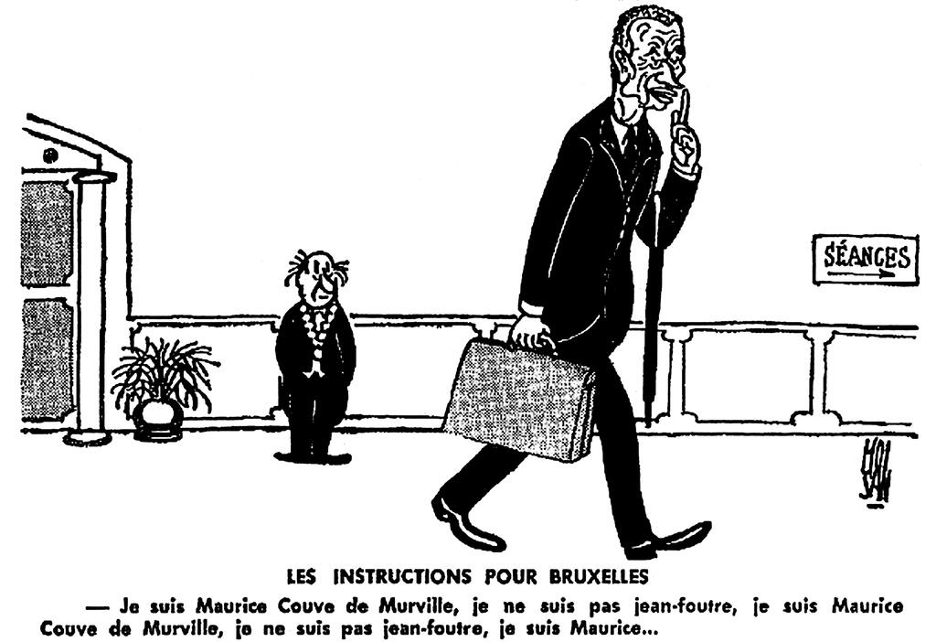 Caricature de Moisan sur la difficulté des relations entre la France et ses partenaires de la CEE (16 juin 1965)