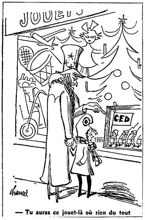 Cartoon by Chancel on the European Defence Community (December 1953)