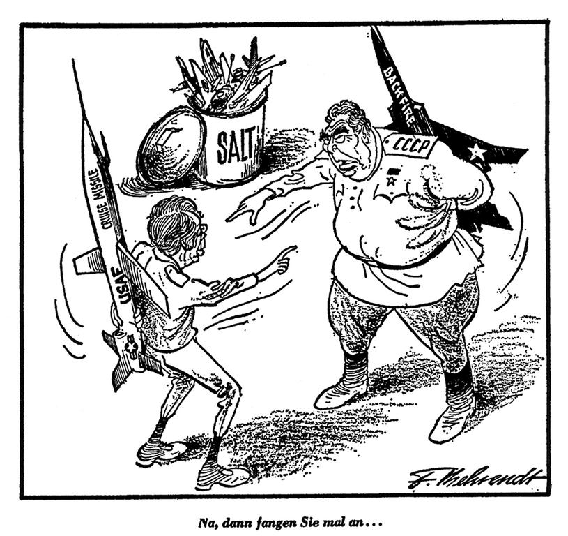 Caricature de Behrendt sur les Accords SALT (26 février 1977)