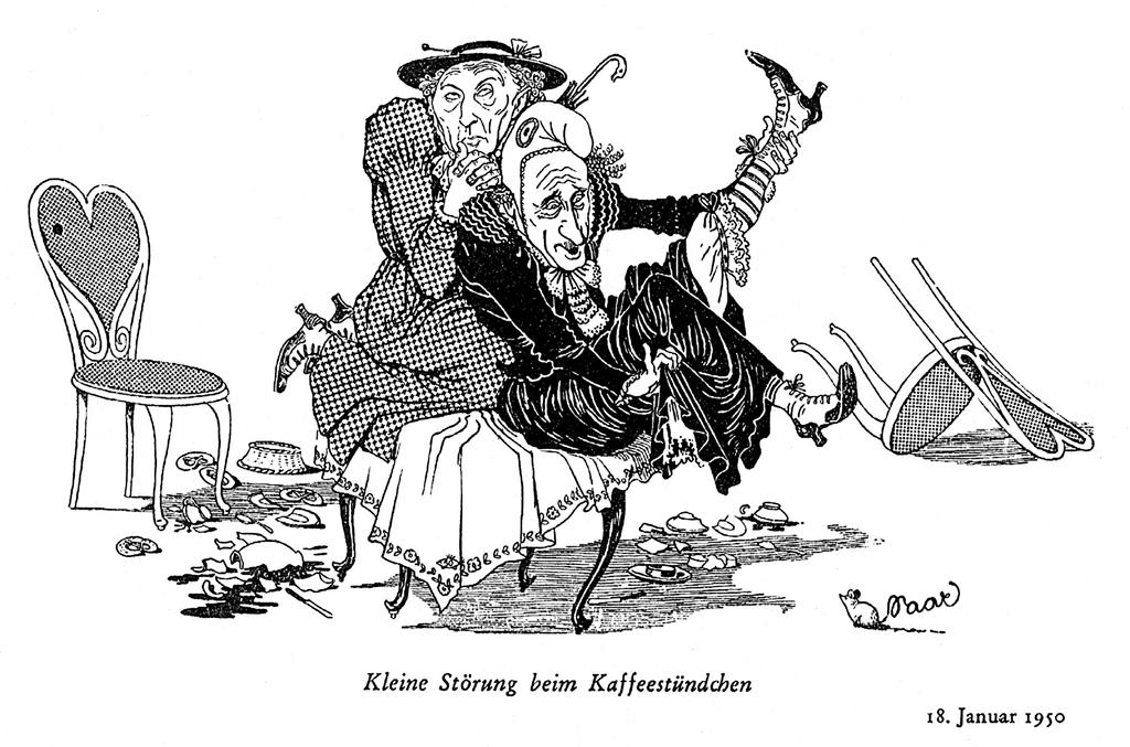 Cartoon by Meinhard on the difficult Saar question (18 January 1950)