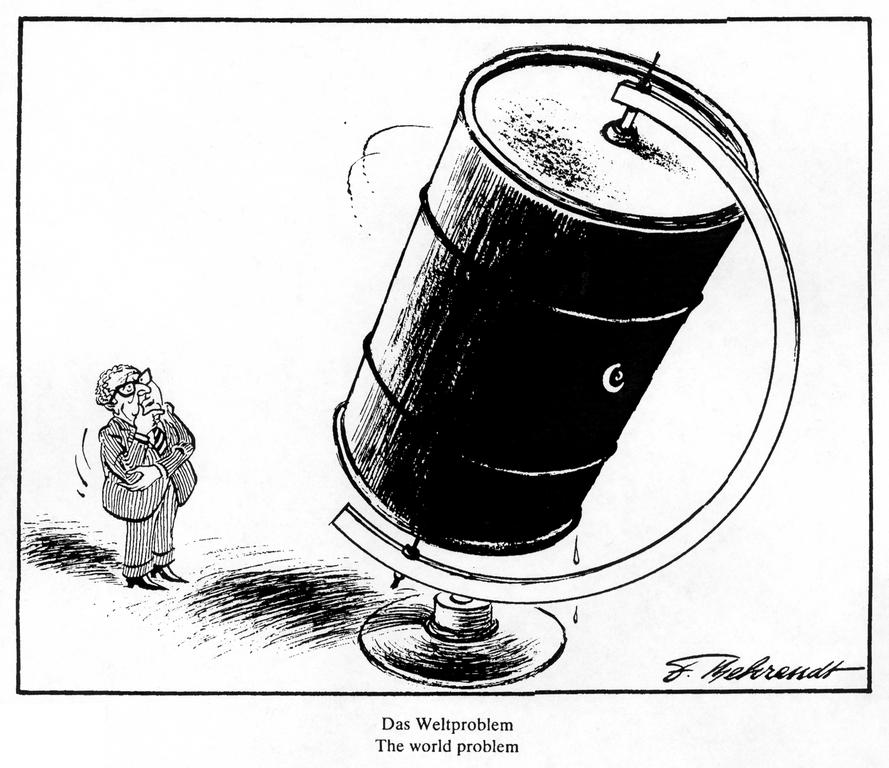 Cartoon by Behrendt on the oil crisis (1975)