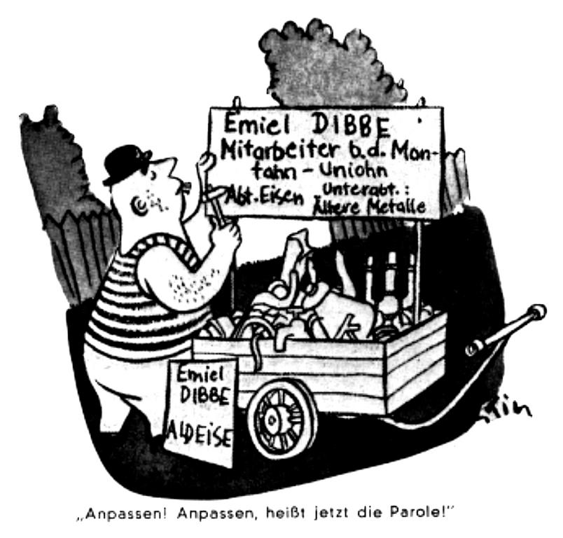 Cartoon illustrating the issue of a seat for the ECSC (August 1952)
