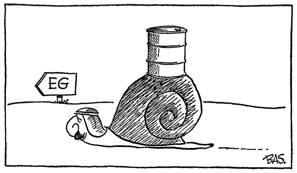 Cartoon by Bas on the oil crisis (29 November 1976)