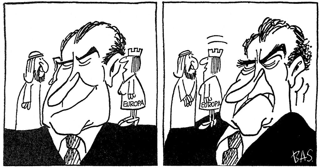 Karikatur von Bas zur internationalen Politik der EWG (20. März 1974)