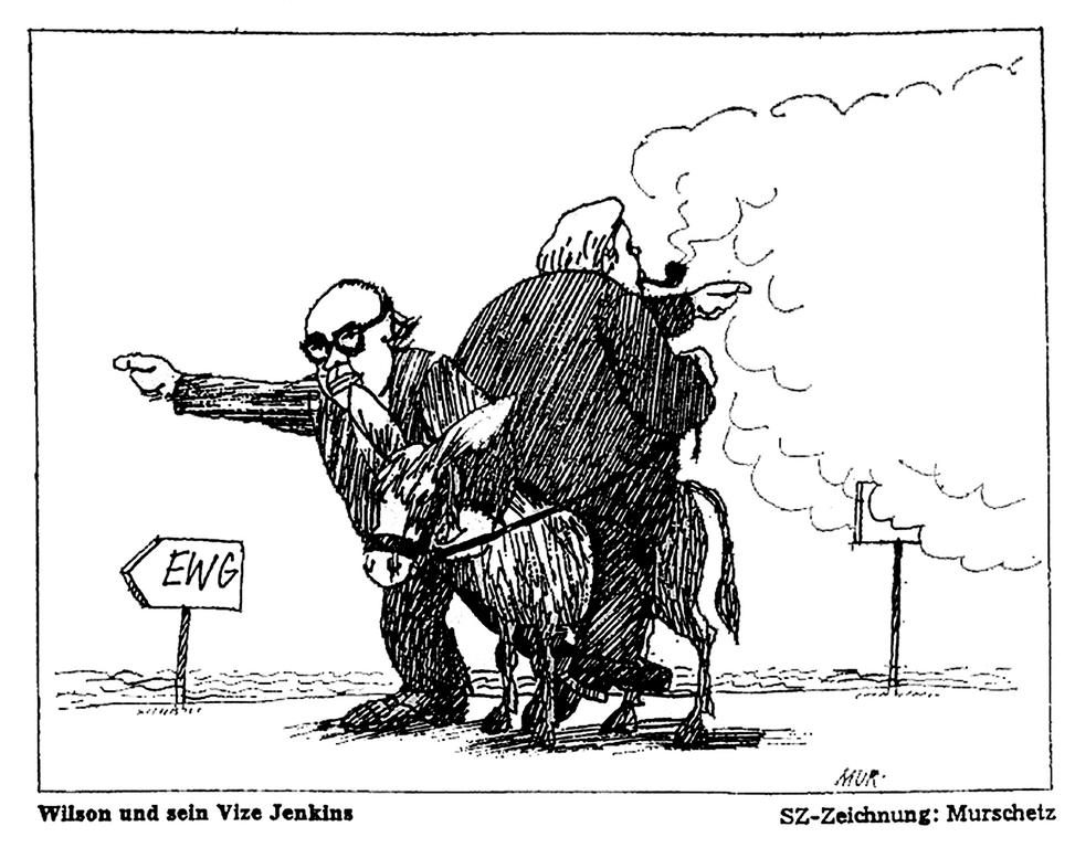 Caricature de Murschetz sur l'adhésion du Royaume-Uni aux CE (9 octobre 1971)