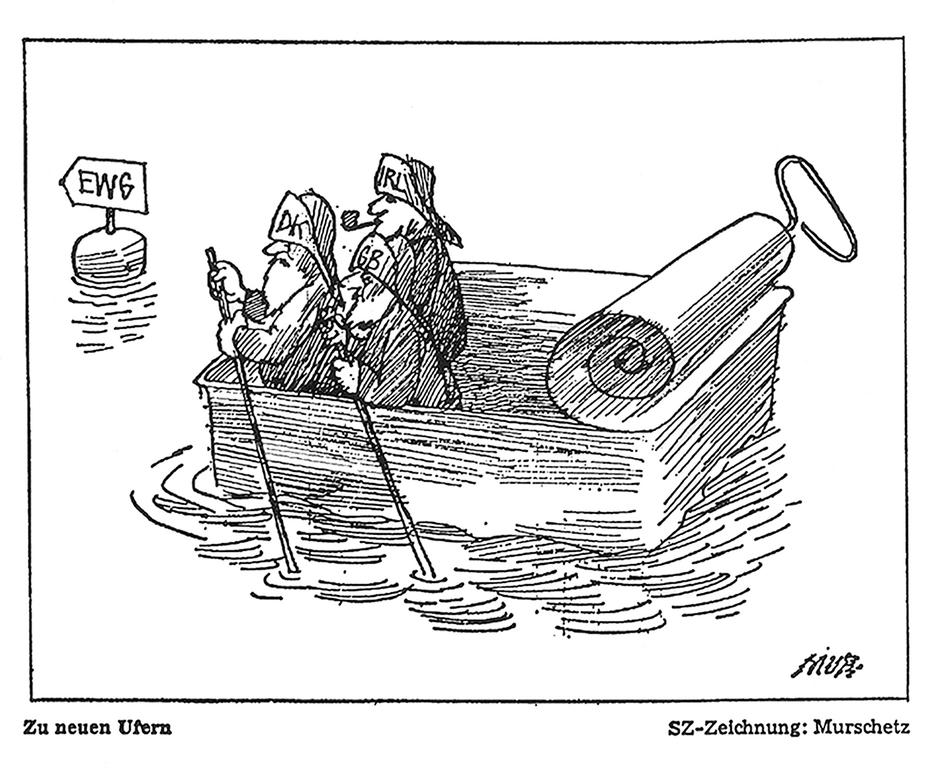 Cartoon by Murschetz on the enlargement of the European Community (14 December 1971)