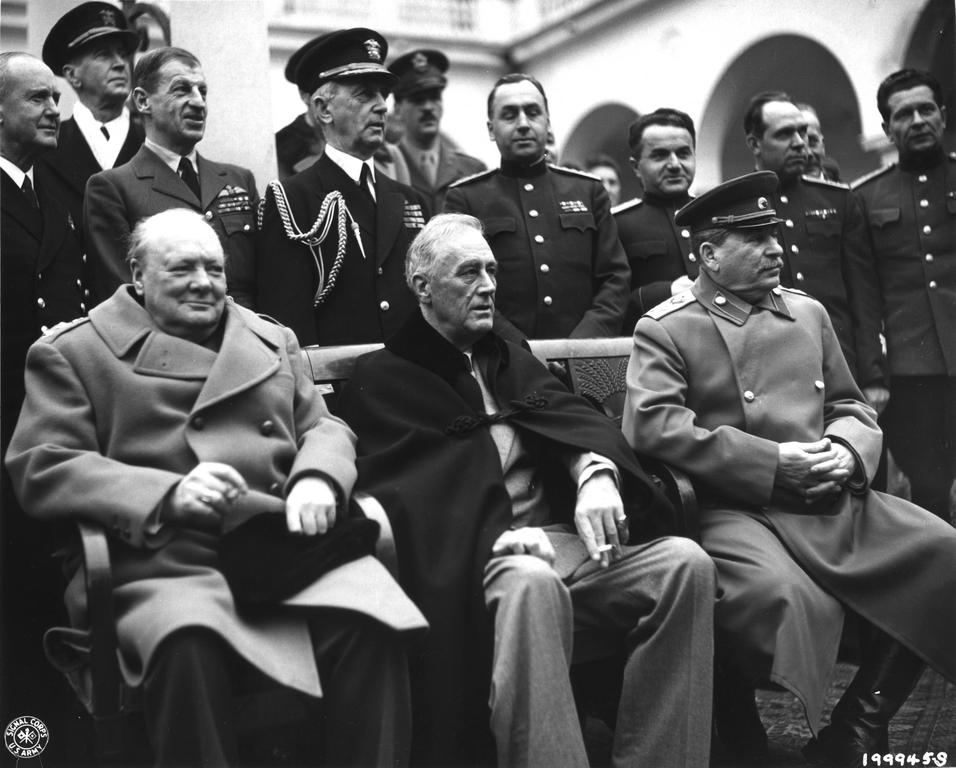 Churchill, Roosevelt and Stalin in Yalta (4 to 11 February 1945)