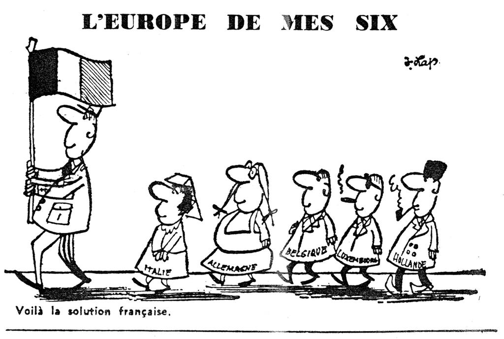 Karikatur von Lap über General de Gaulles Europa (9. Juli 1965)