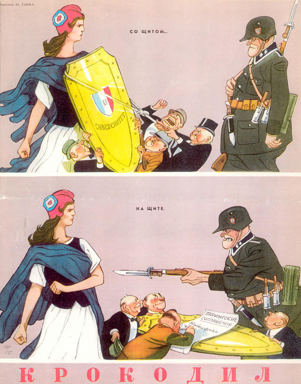 Caricature de Ganf sur les accords de Paris (20 janvier 1955)