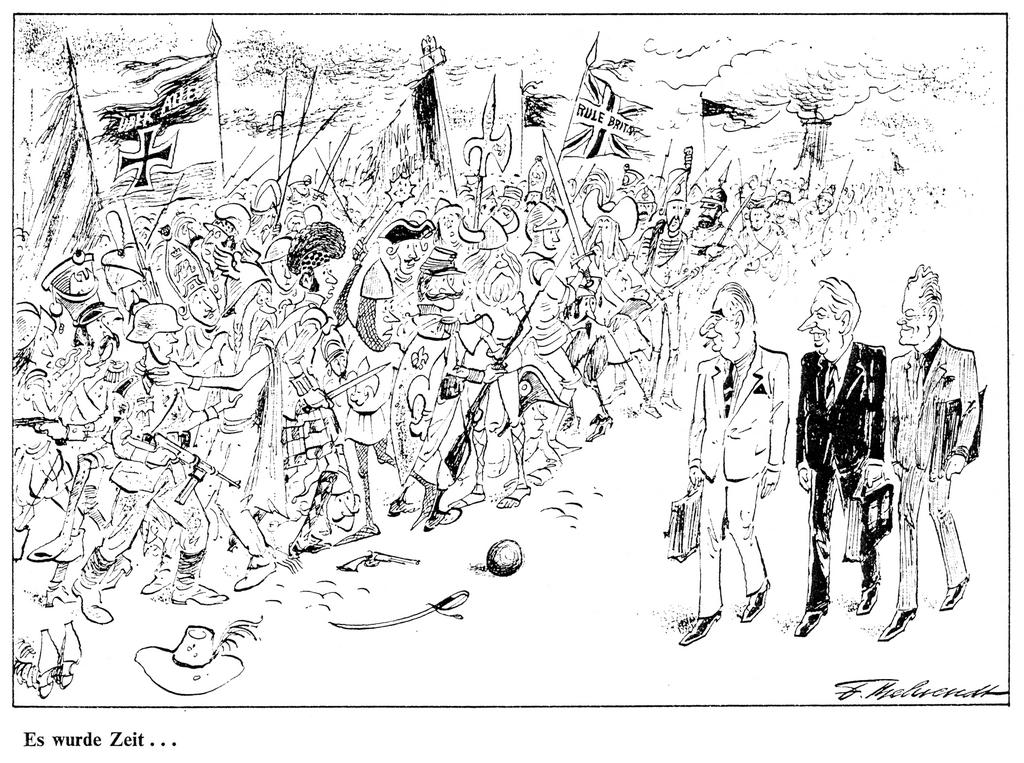 Cartoon by Behrendt on the United Kingdom's accession to the EC (October 1971)