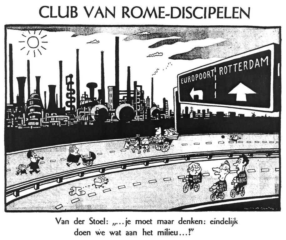 Cartoon by Opland on the oil crisis in the Netherlands (31 October 1973)