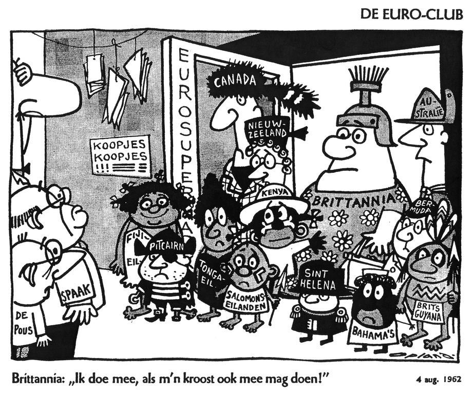 Cartoon by Opland on the United Kingdom’s accession to the EC (4 August 1962)