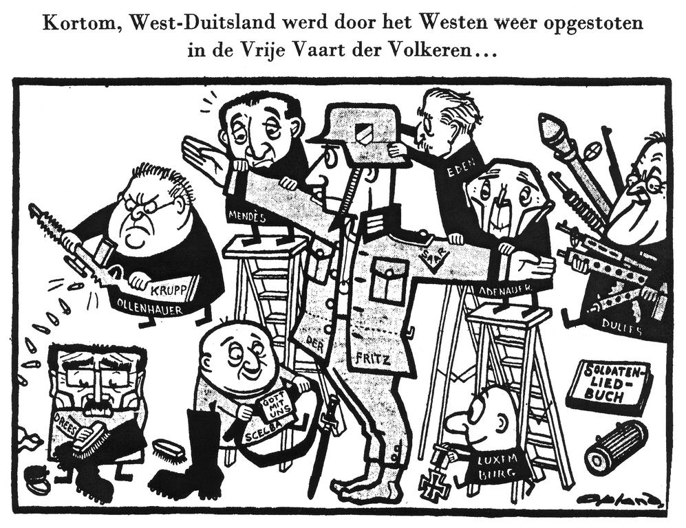 Caricature d'Opland sur la nouvelle armée allemande (8 janvier 1955)