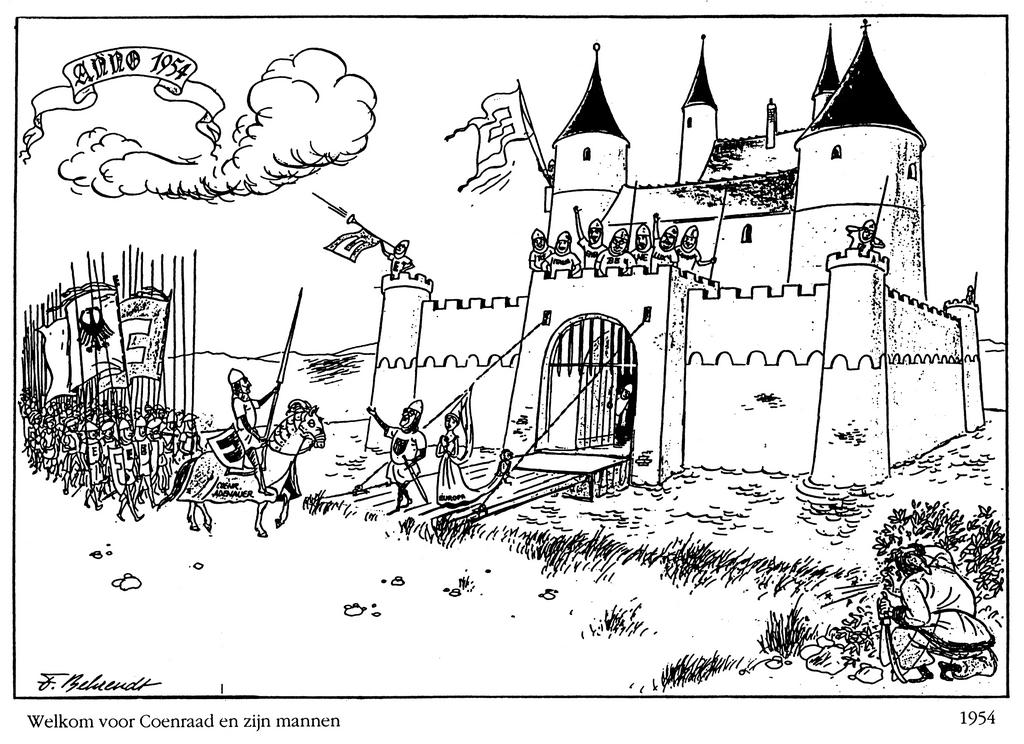 Cartoon by Behrendt on the FRG and NATO (1954)