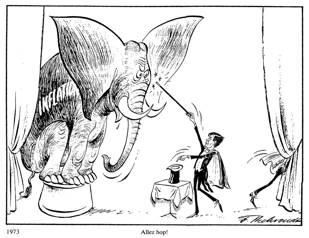 Cartoon by Behrendt on the monetary crisis in Europe (1973)