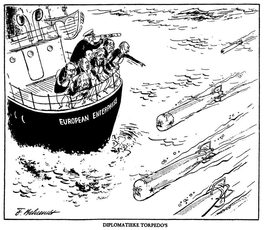 Cartoon by Behrendt on the USSR and EEC (1961)