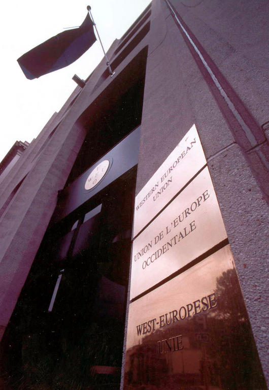 Main entrance of WEU Headquarters in Brussels, rue de la Régence (1993–2001)