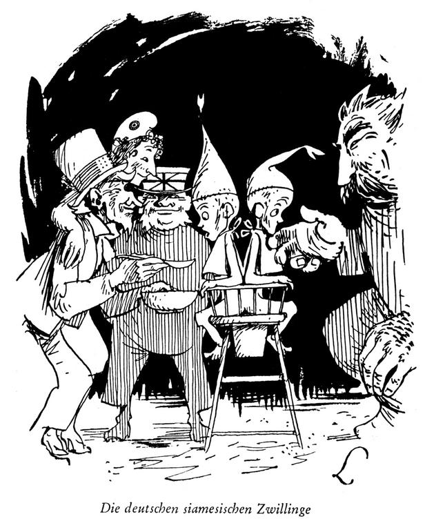 Karikatur von Lang zum Nachkriegs-Deutschland (24. Februar 1948)