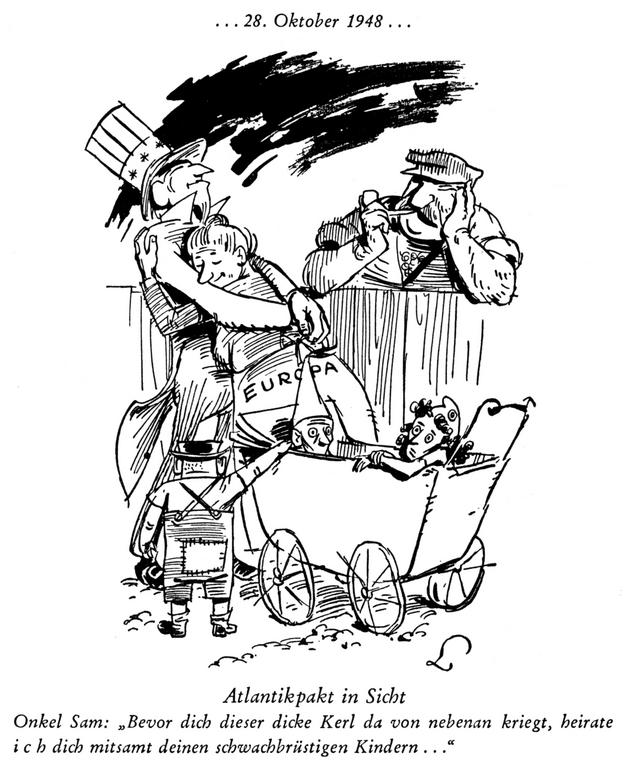 Caricature de Lang sur l'OTAN (30 octobre 1948)