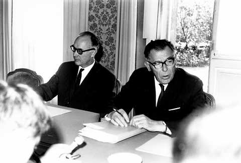 Press conference with Eugène Schaus (1963)