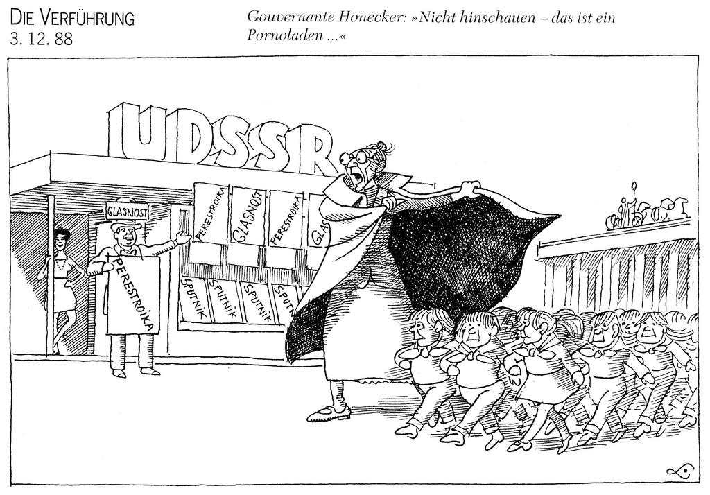 Cartoon by Lang on GDR and perestroika (3 December 1988)