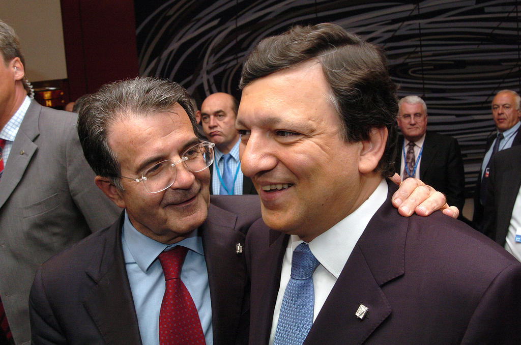 Romano Prodi et José Manuel Barroso (Bruxelles, 29 juin 2004)