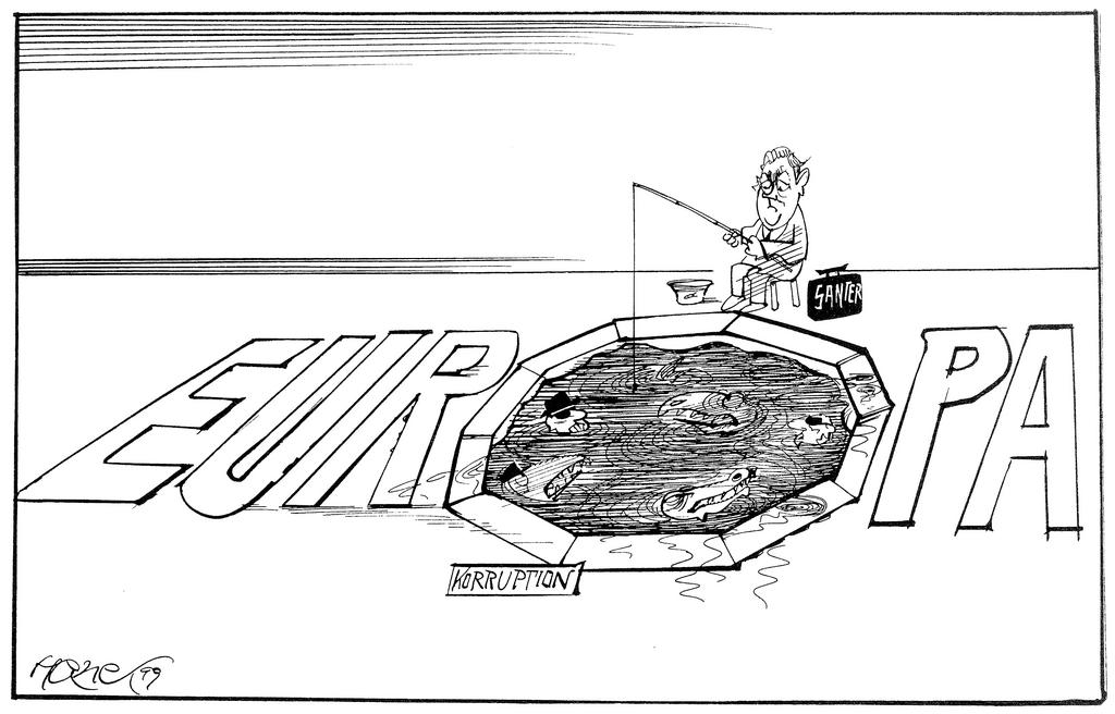 Caricature de Hanel sur la crise de la Commission européenne (1999)