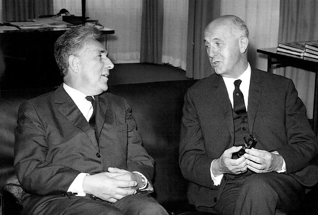 Pierre Grégoire et Pierre Harmel (3 septembre 1968)