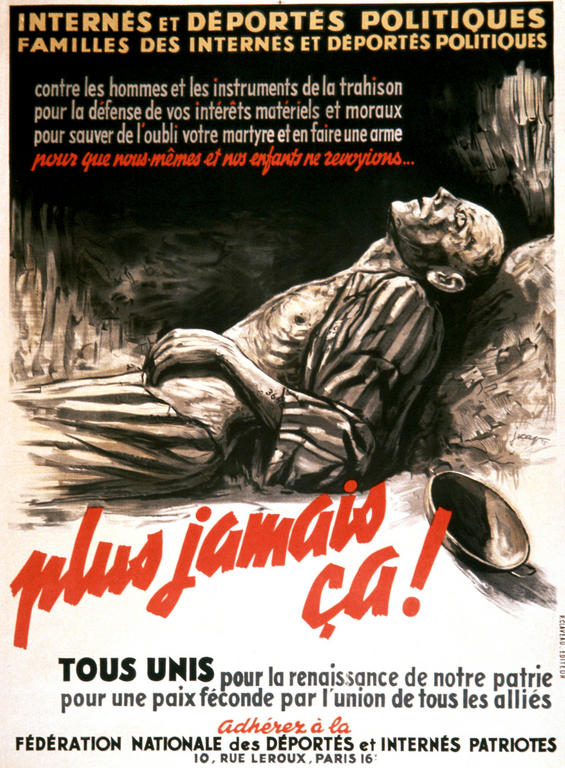 Affiche pour la Fédération Nationale des Déportés, Internés, Résistants et Patriotes (1945)