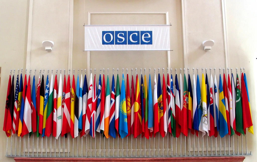 Drapeaux des 55 pays membres de l'OSCE (2004)