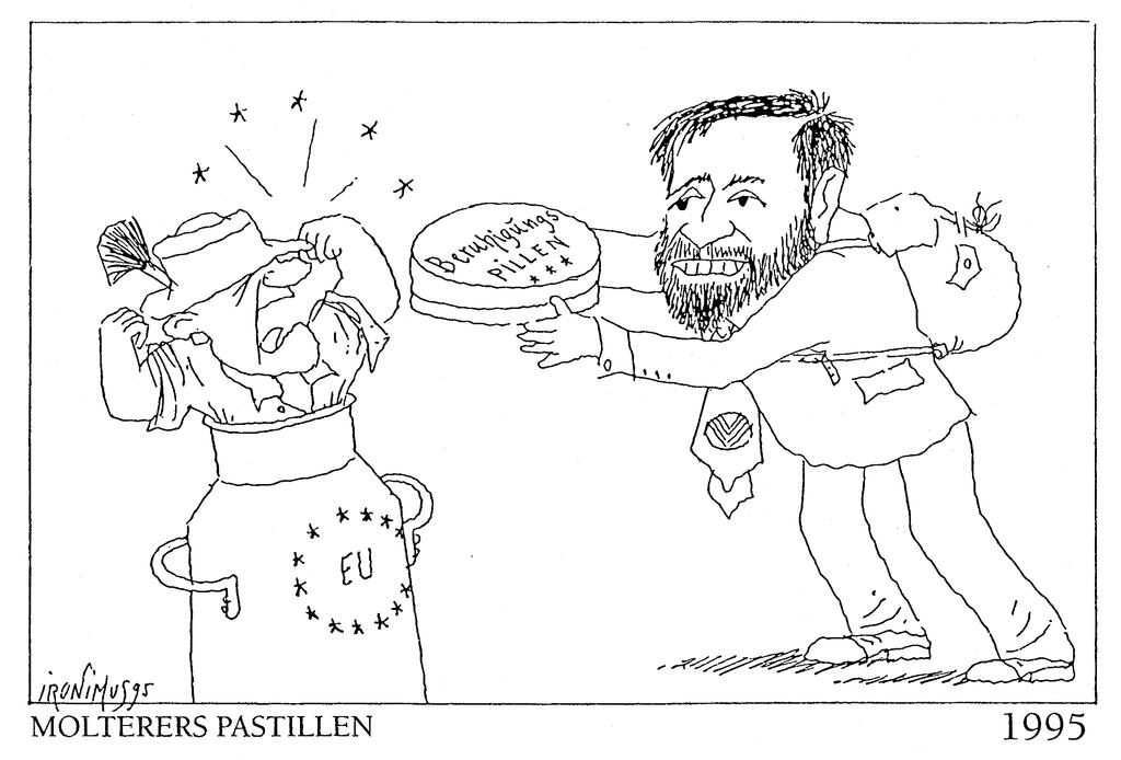 Caricature d'Ironimus sur le mécontentement des agriculteurs autrichiens (1995)