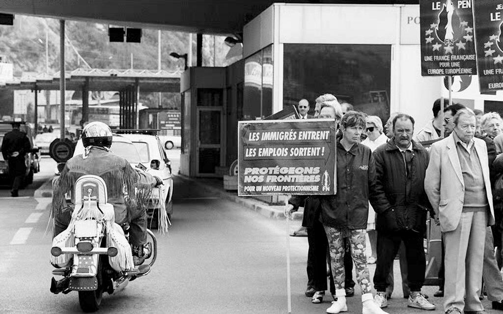 Manifestation contre l'accord de Schengen (Menton, 25 mars 1995)
