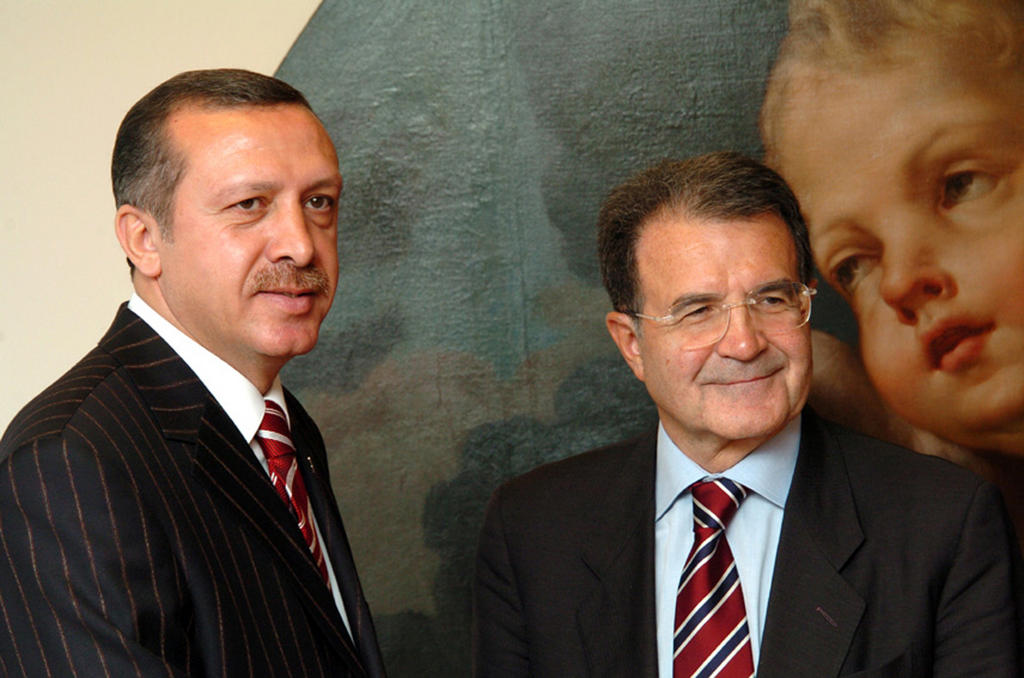 Rencontre entre Recep Tayyip Erdogan et Romano Prodi (23 septembre 2004)
