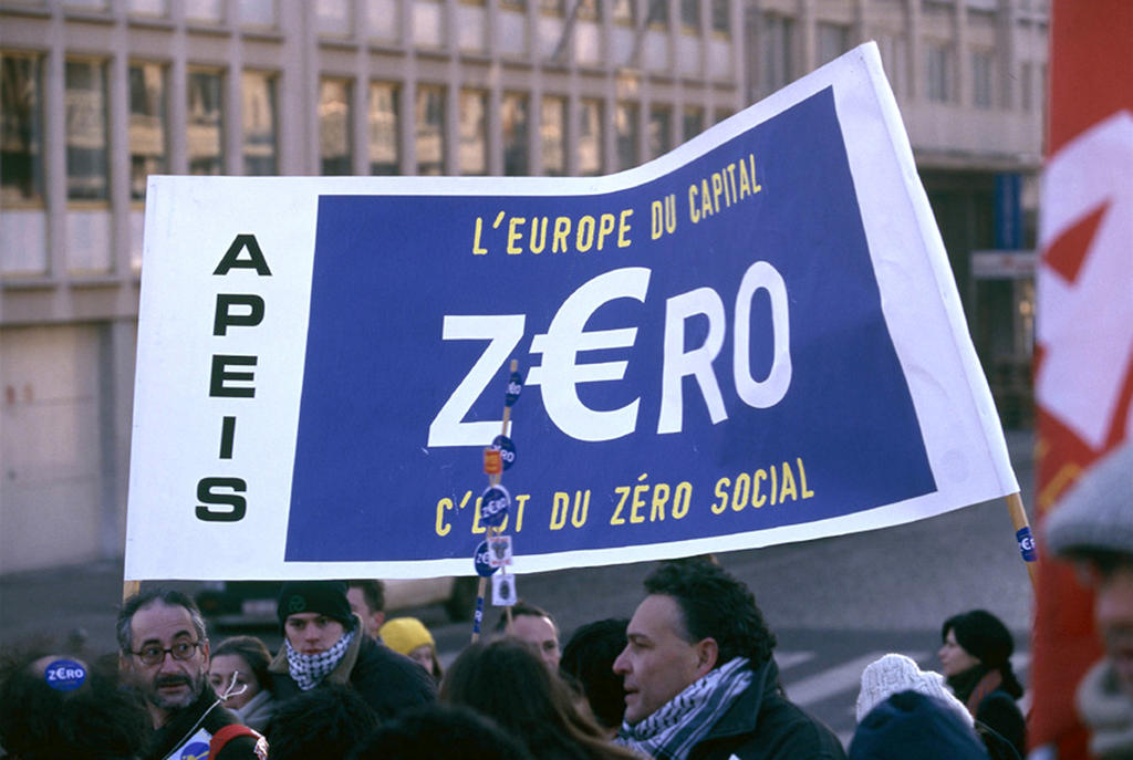 Manifestation lors du Conseil européen de Laeken à Bruxelles (14 décembre 2001)