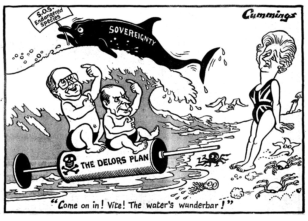 Cartoon by Cummings on the Delors Plan (28 June 1989)