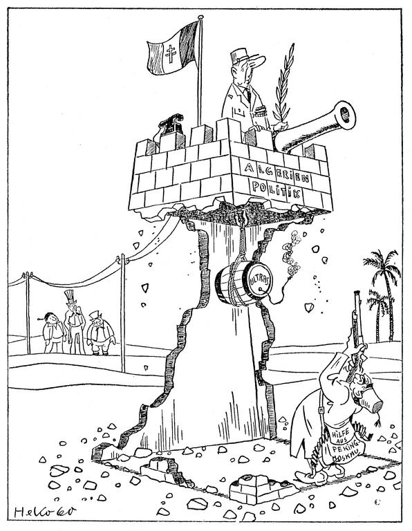 Cartoon by HeKo on the war in Algeria (5 November 1960)