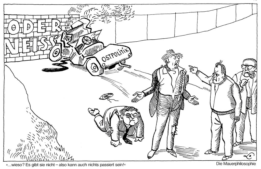 Cartoon by Lang on the Ostpolitik (23 March 1968)