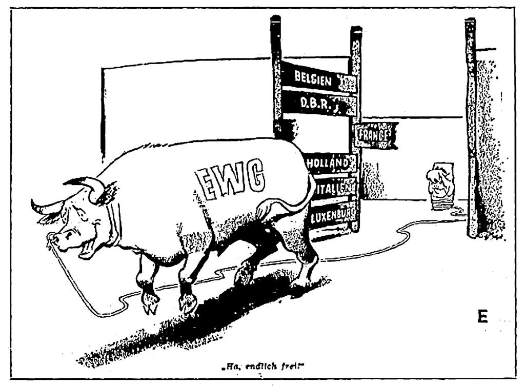 Caricature sur le compromis de Luxembourg (1er février 1966)